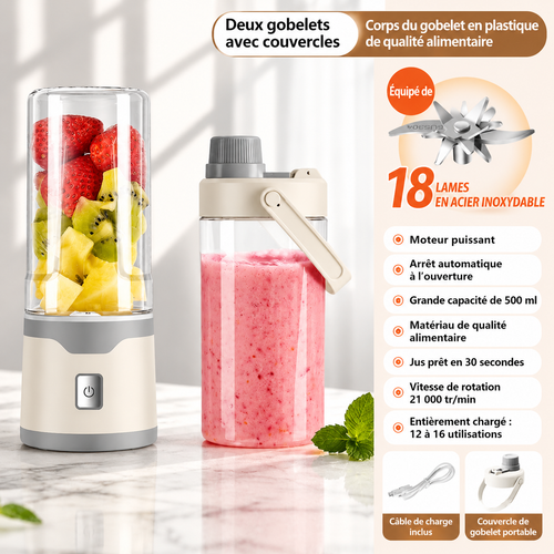 Blender portable rechargeable USB – 500 ml